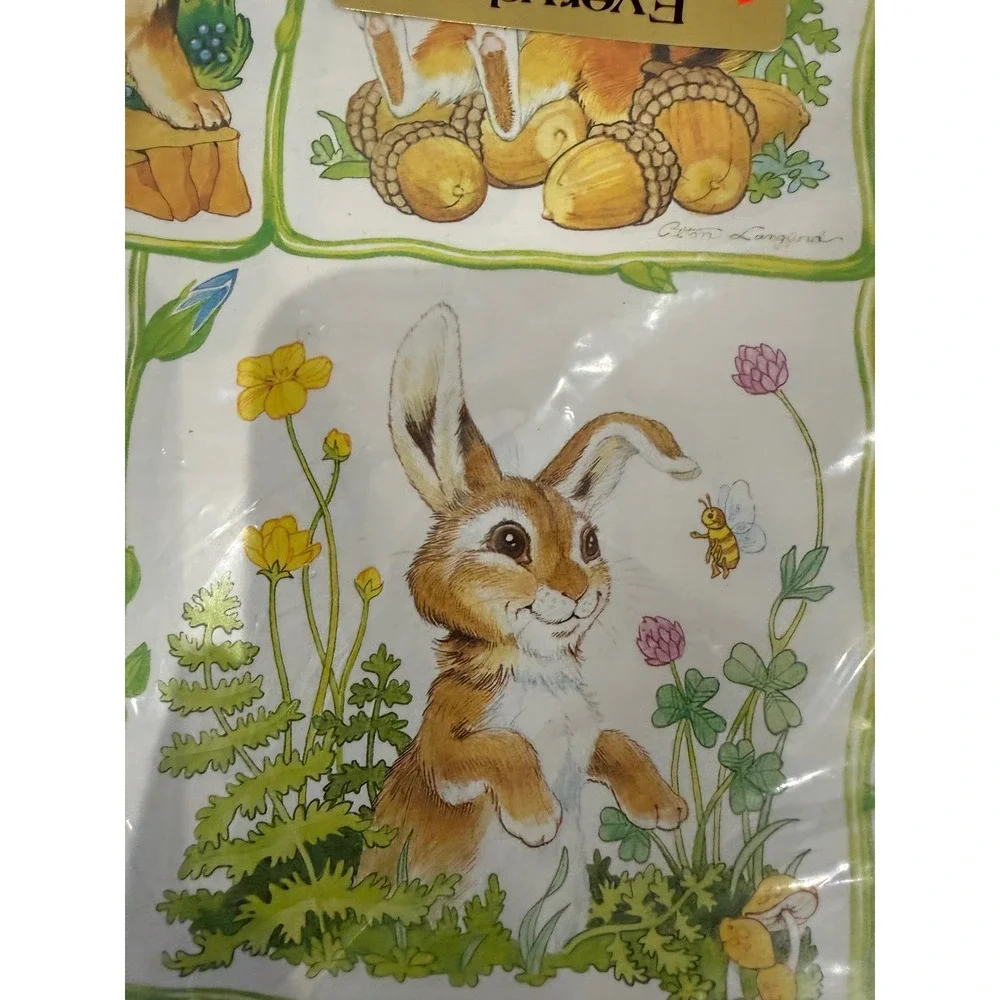 Current Frisky Friends Gift Wrap Set 2 Sheets Cards Easter 1979 Vintage Animals